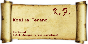 Kosina Ferenc névjegykártya