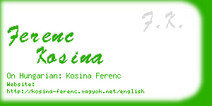 ferenc kosina business card